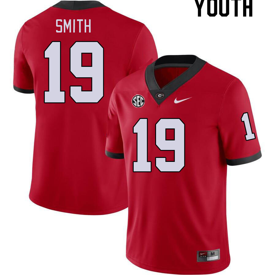 Youth #19 Darris Smith Georgia Bulldogs College Football Jerseys Stitched-Red - Click Image to Close